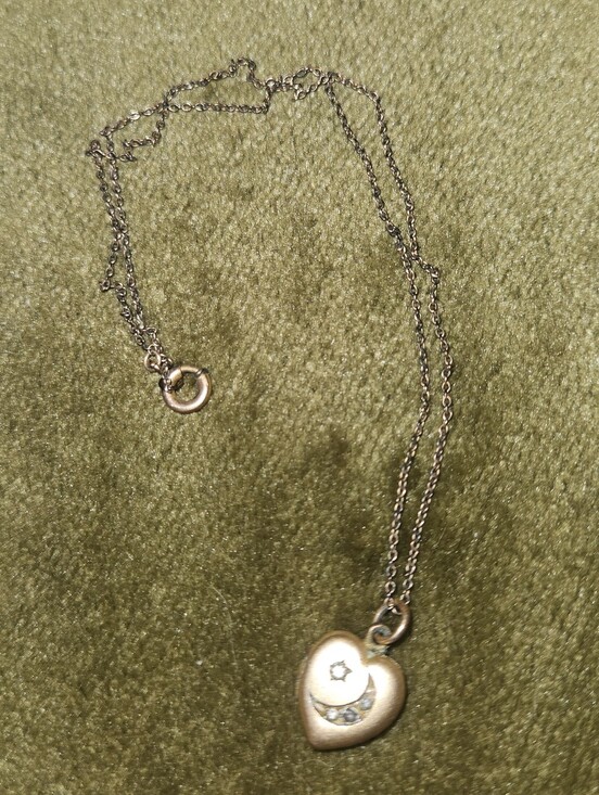 Antique Jewelry - Antique Crescent Moon Star Locket Necklace